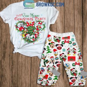 Mickey Very Merry Christmas Party White Fleece Pajamas Set