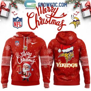 Minnesota Vikings Santa Claus 2024 Merry Christmas Festive Hoodie T-Shirt