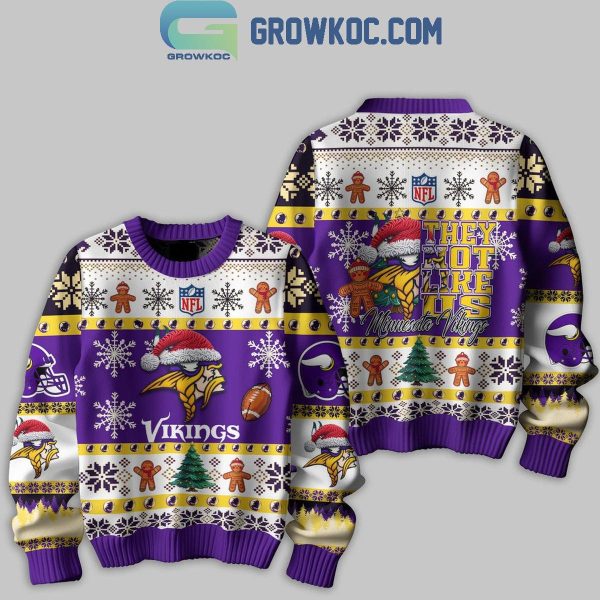 Minnesota Vikings They Not Like Us Christmas Happy Holidays Ugly Sweater