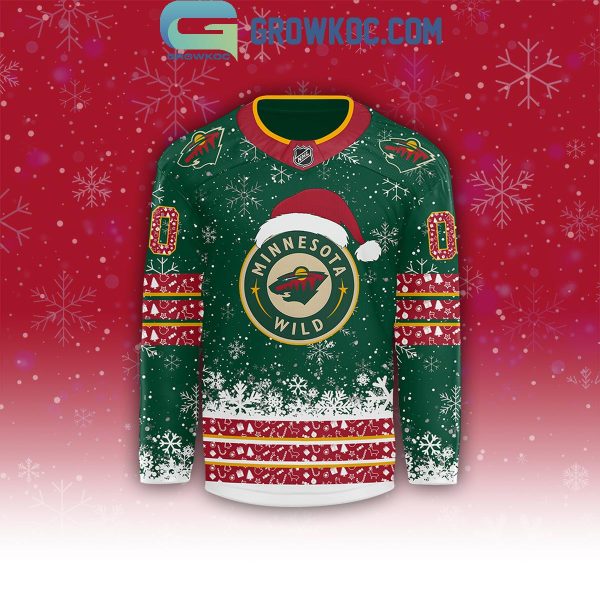 Minnesota Wild Celebrating Christmas Holidays 2024 Personalized Hockey Jersey