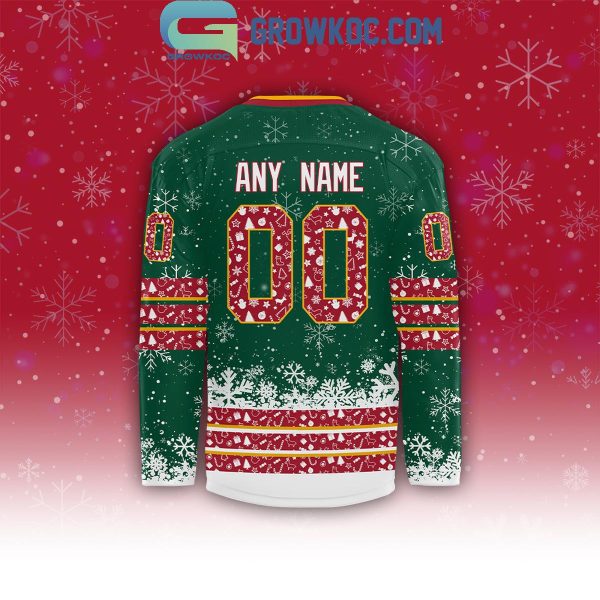 Minnesota Wild Celebrating Christmas Holidays 2024 Personalized Hockey Jersey