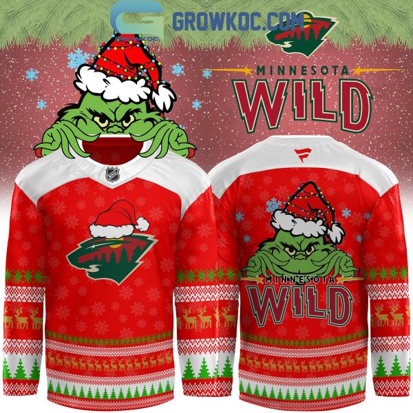 Minnesota Wild The Grinch Christmas Happy Holidays 2024 Hockey Jersey