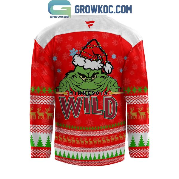 Minnesota Wild The Grinch Christmas Happy Holidays 2024 Hockey Jersey