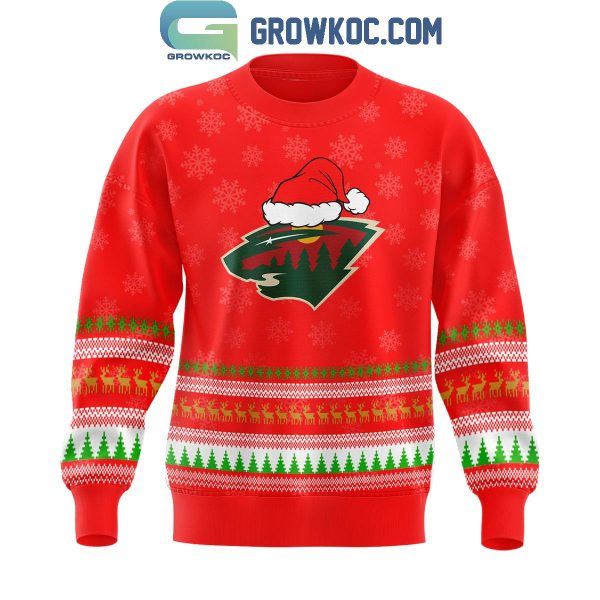 Minnesota Wild The Grinch Christmas Happy Holidays 2024 Hockey Ugly Sweater