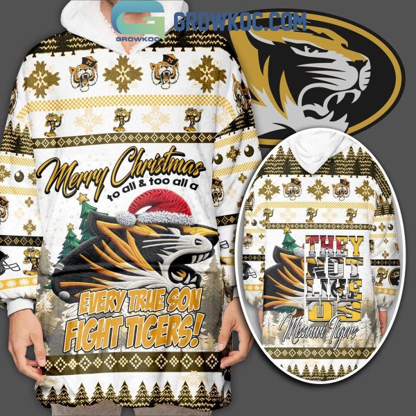 Missouri Tigers Every True Son They Not Like Us Christmas Oodie Hoodie Blanket