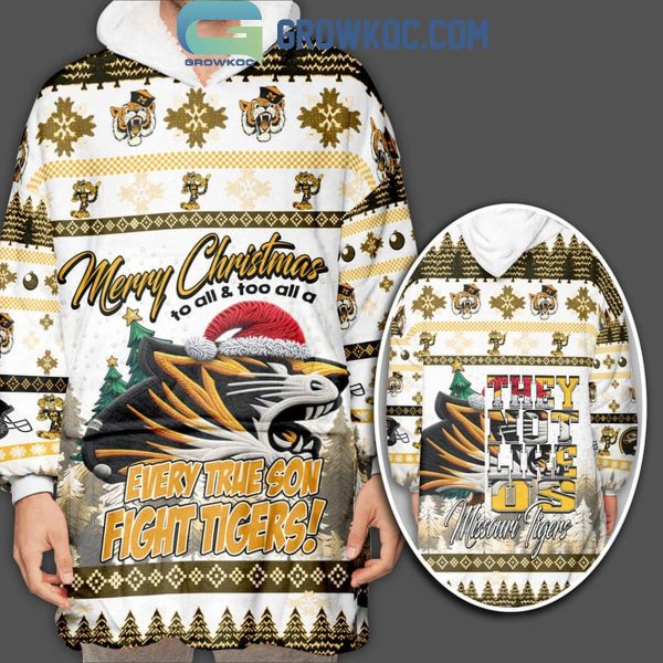 Missouri Tigers Every True Son They Not Like Us Christmas Oodie Hoodie Blanket