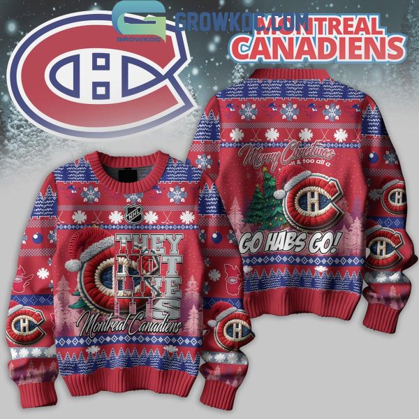 Montreal Canadiens They Not Like Us Go Habs Go Merry Christmas Ugly Sweater