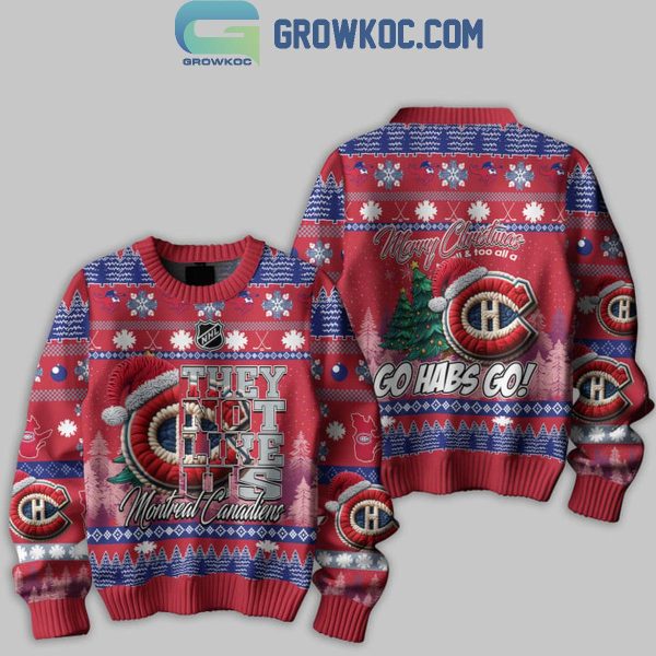 Montreal Canadiens They Not Like Us Go Habs Go Merry Christmas Ugly Sweater