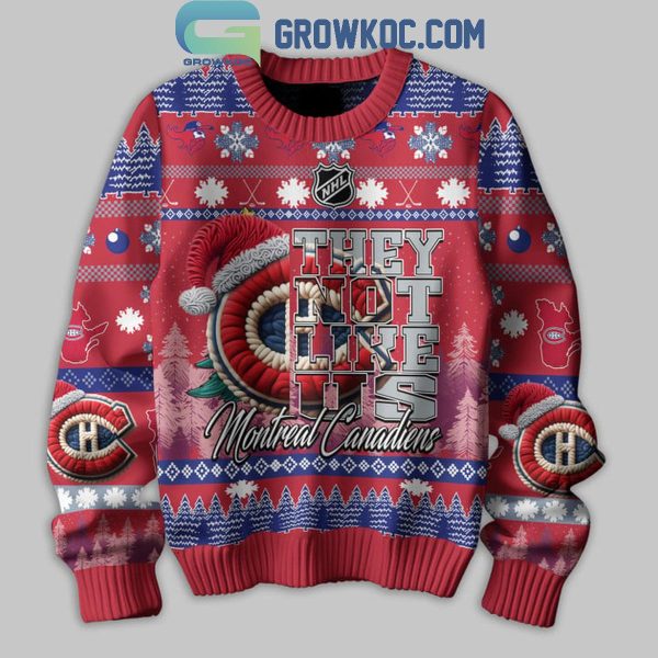 Montreal Canadiens They Not Like Us Go Habs Go Merry Christmas Ugly Sweater