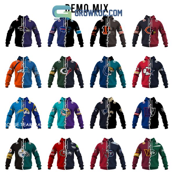 NFL Mix 2 Team Choose Your Style Personalized Home Jersey Hoodie T-Shirt