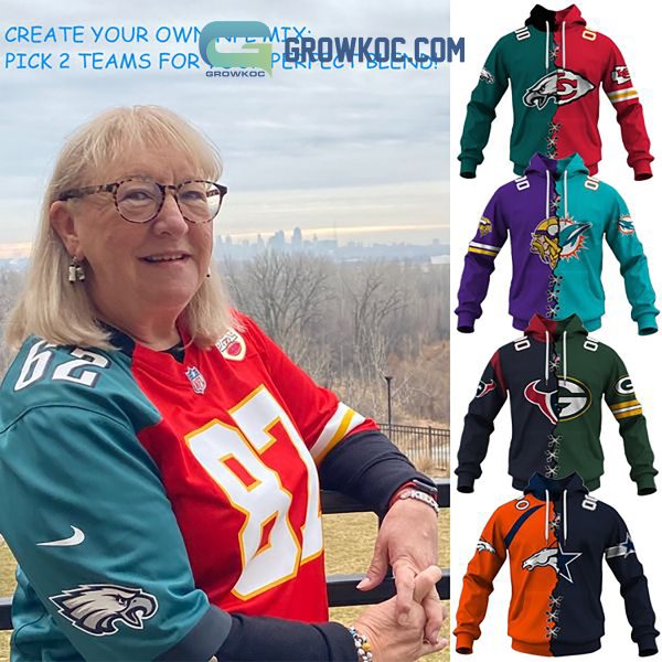 NFL Mix 2 Team Choose Your Style Personalized Home Jersey Hoodie T-Shirt