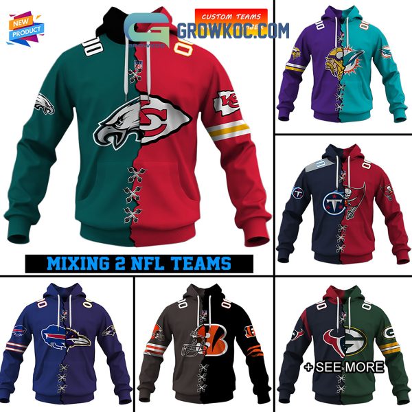 NFL Mix 2 Team Choose Your Style Personalized Home Jersey Hoodie T-Shirt