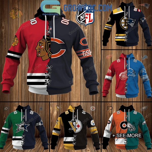 NHL Mix NFL Team Choose Your Style Personalized Hoodie T-Shirt