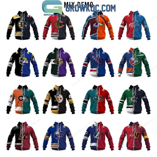 NHL Mix NFL Team Choose Your Style Personalized Hoodie T-Shirt