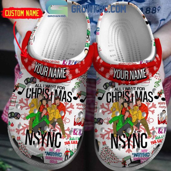 NSYNC All I Want For Christmas Is Bye Bye Bye Personalized Crocs Clogs