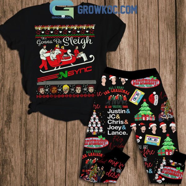 NSYNC Gonna Be Sleigh Merry Christmas Fleece Pajamas Set