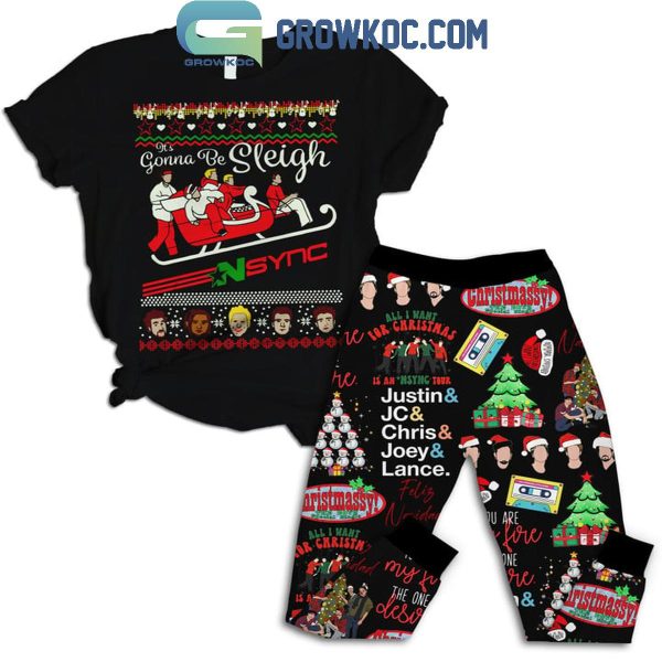 NSYNC Gonna Be Sleigh Merry Christmas Fleece Pajamas Set