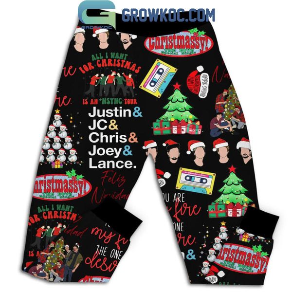 NSYNC Gonna Be Sleigh Merry Christmas Fleece Pajamas Set