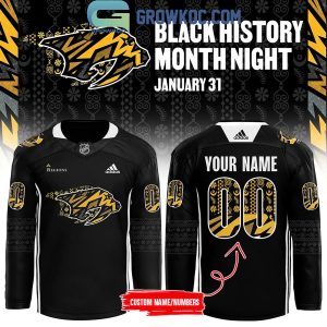 Nashville Predators 2024 Black History Month Personalized Hockey Jersey