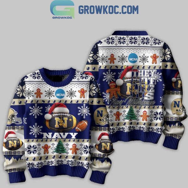 Navy Midshipmen Christmas They Not Like Us Midshipmen Ugly Sweater