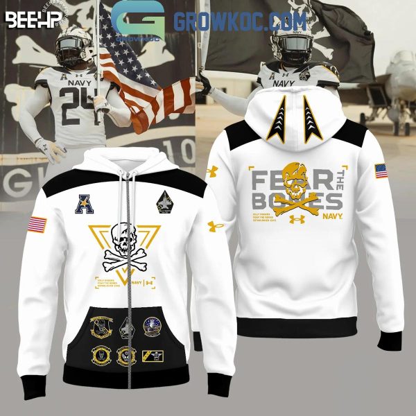 Navy Midshipmen New Jolly Rogers 2024 Fear The Bones Hoodie T-Shirt