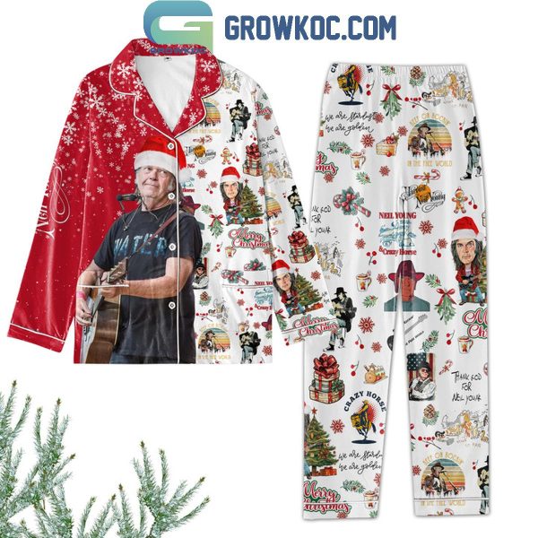 Neil Young Christmas Thank God For Neil Young Polyester Pajamas Set