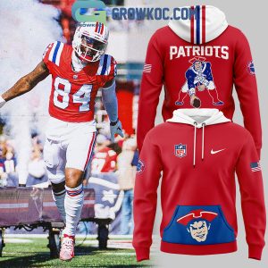 New England Patriots Rewind 2024 Red Throwback Hoodie T-Shirt