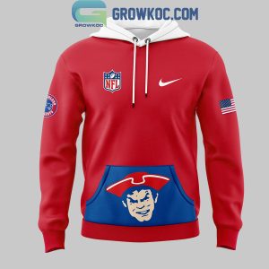 New England Patriots Rewind 2024 Red Throwback Hoodie T-Shirt