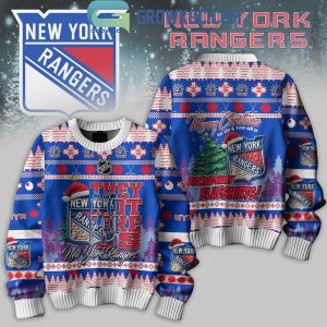 New York Rangers They Not Like Us Broadway Blueshirts Merry Christmas Ugly Sweater