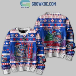 New York Rangers They Not Like Us Broadway Blueshirts Merry Christmas Ugly Sweater