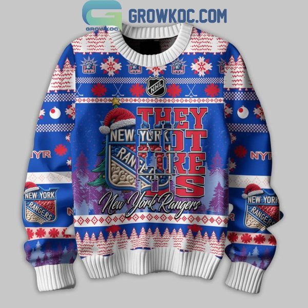 New York Rangers They Not Like Us Broadway Blueshirts Merry Christmas Ugly Sweater