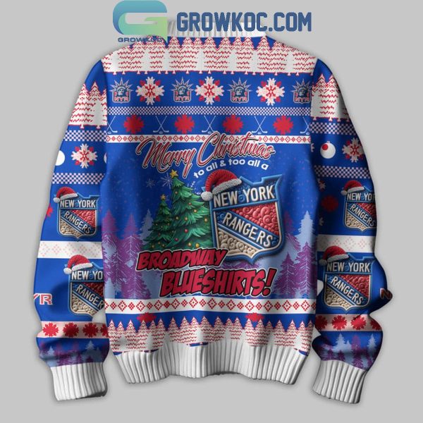 New York Rangers They Not Like Us Broadway Blueshirts Merry Christmas Ugly Sweater