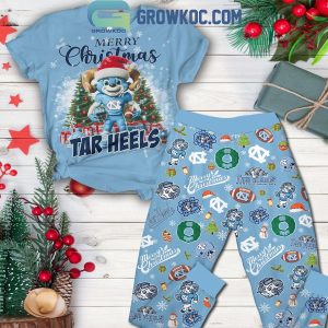 North Carolina Tar Heels Merry 2024 Christmas Holidays Fleece Pajamas Set