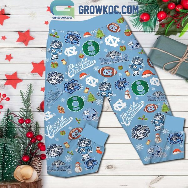 North Carolina Tar Heels Merry 2024 Christmas Holidays Fleece Pajamas Set