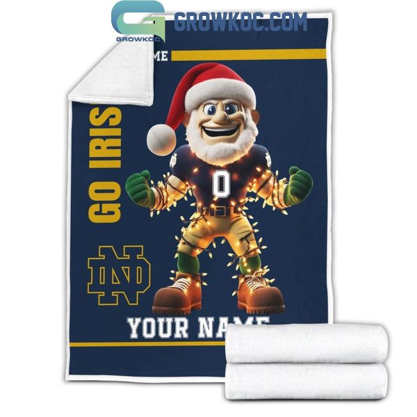 Notre Dame Fighting Irish Go Irish Christmas 2024 Personalized Fleece Blanket Quilt