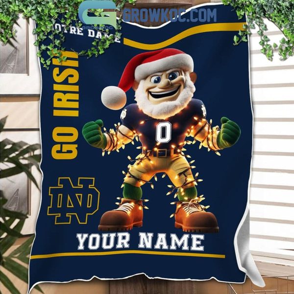 Notre Dame Fighting Irish Go Irish Christmas 2024 Personalized Fleece Blanket Quilt