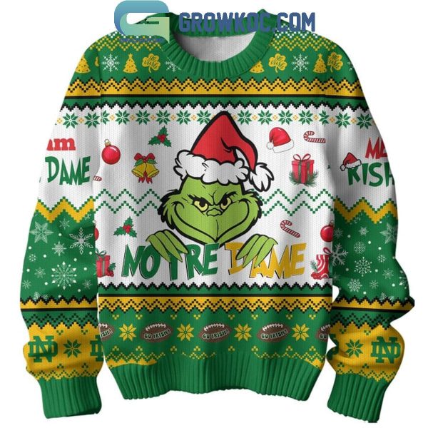 Notre Dame Fighting Irish Christmas They Not Like Us The Grinch Ugly Sweater