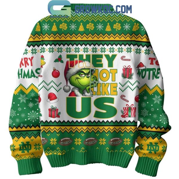 Notre Dame Fighting Irish Christmas They Not Like Us The Grinch Ugly Sweater