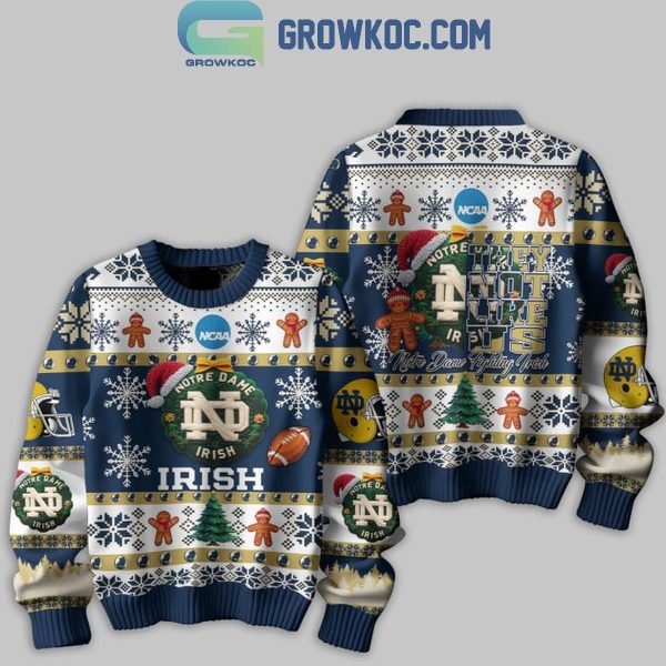 Notre Dame Fighting Irish Football They Not Like Us Christmas Ugly Sweater