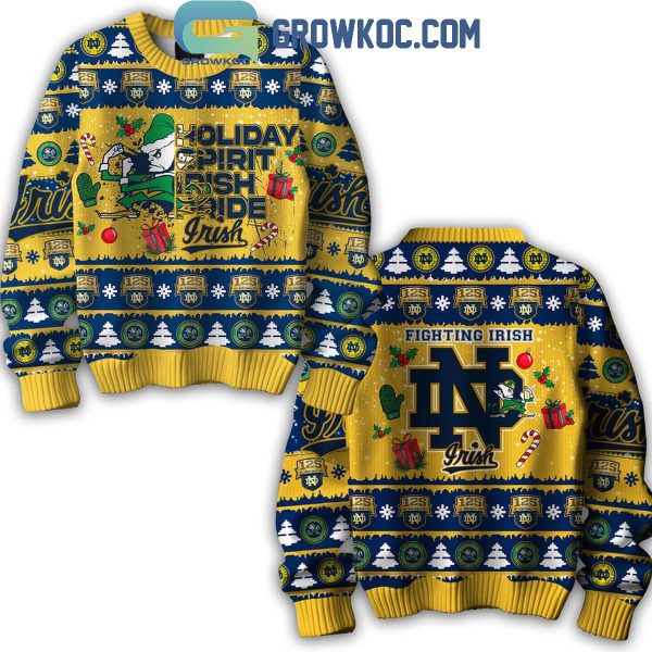 Notre Dame Fighting Irish Holiday Spirit Irish Pride Christmas Time Ugly Sweater