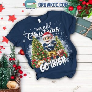 Notre Dame Fighting Irish Merry Christmas And Happy New Year 2025 Fleece Pajamas Set