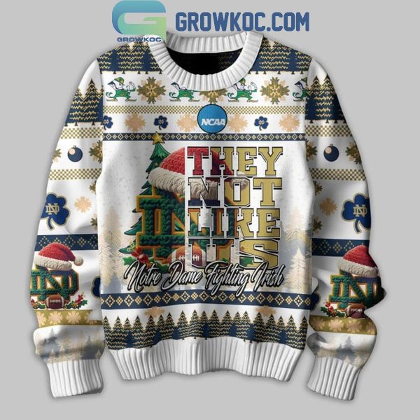 Notre Dame Fighting Irish They Not Like Us Merry Christmas To All Ugly Sweater