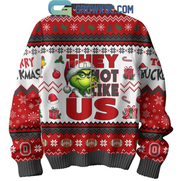 Ohio State Buckeyes Christmas They Not Like Us The Grinch Ugly Sweater