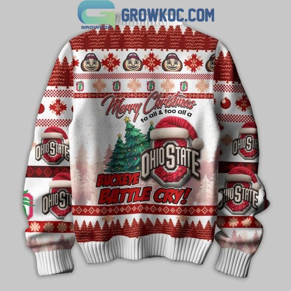 Ohio State Buckeyes They Not Like Us Merry Christmas To All Ugly Sweater