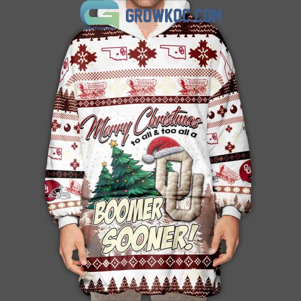 Oklahoma Sooner Boomer Sooner They Not Like Us Christmas Oodie Hoodie Blanket