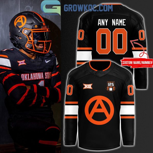 Oklahoma State Cowboys Football 125th Anniversary Personalized Hockey Jersey