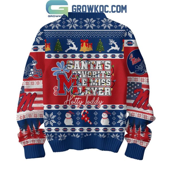 Ole Miss Rebels Santa’s Favorite Ole Miss Player Christmas Ugly Sweater