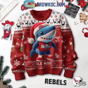 Ole Miss Rebels Tony The Landshark Christmas Ugly Sweater