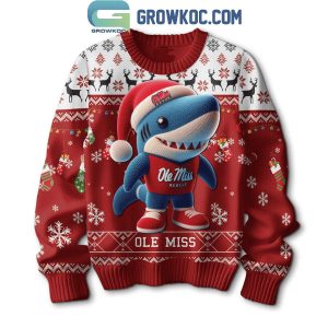 Ole Miss Rebels Tony The Landshark Christmas Ugly Sweater