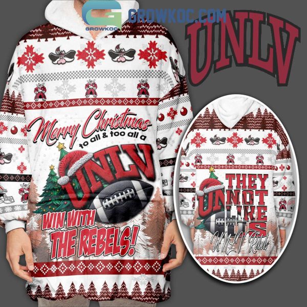 Ole Miss Rebels Win With Us They Not Like Us Christmas Oodie Hoodie Blanket